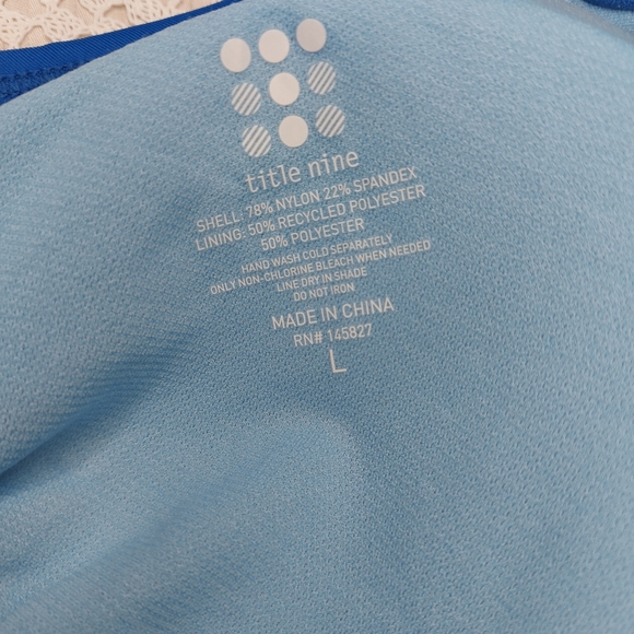 Title Nine Blue Bikini Top Sz Large - Picture 4 of 7